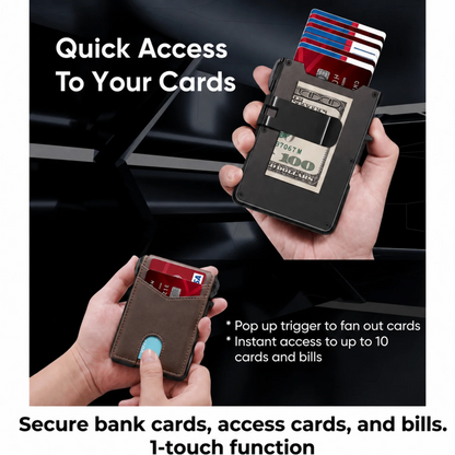 Slim RFID Blocking Wallet for Men Rolls Cart