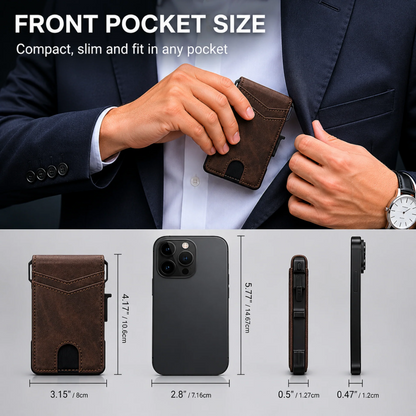 Slim RFID Blocking Wallet for Men Rolls Cart