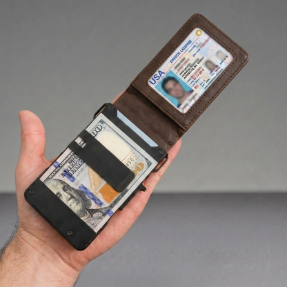 Slim RFID Blocking Wallet for Men Rolls Cart
