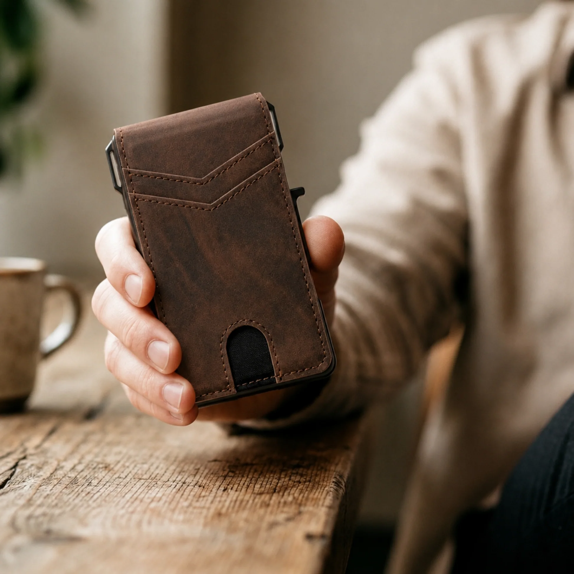 Slim RFID Blocking Wallet for Men Rolls Cart