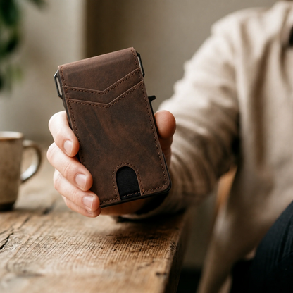 Slim RFID Blocking Wallet for Men Rolls Cart